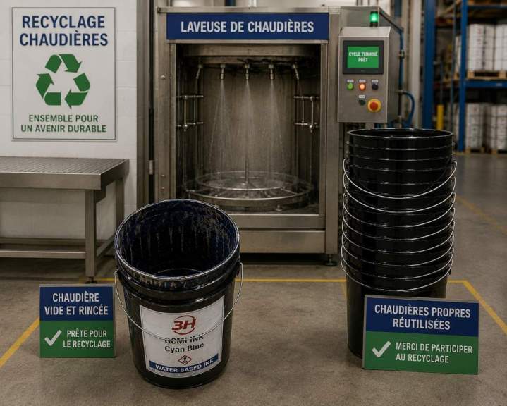 Recyclage d’encres, réduction des déchets, démarche écoresponsable